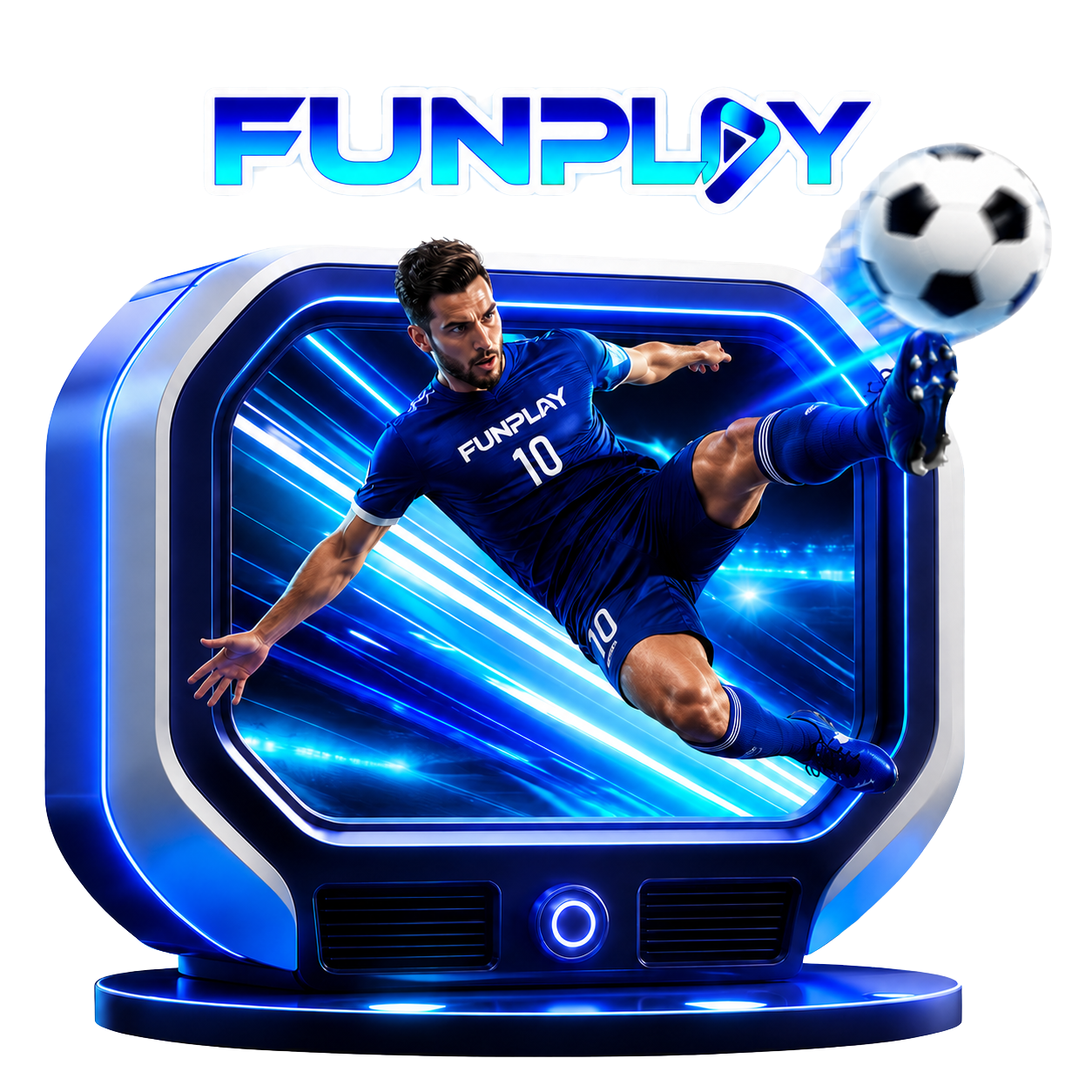 TV FUNPLAY com jogador de futebol
